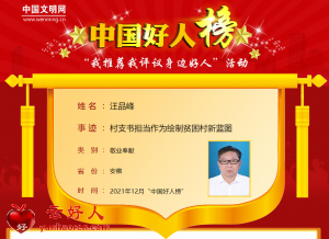 汪品峰——村支书担当作为绘制贫困村新蓝图