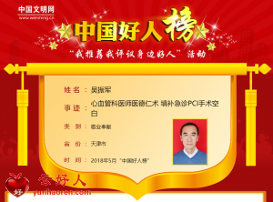 吴振军——心血管科医师医德仁术 填补急诊PCI手术空白